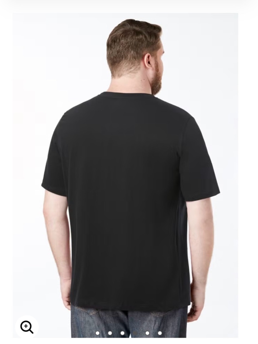 Classic Men's Black Crewneck T‑Shirt with pocket 6XL - Picture 3 of 10